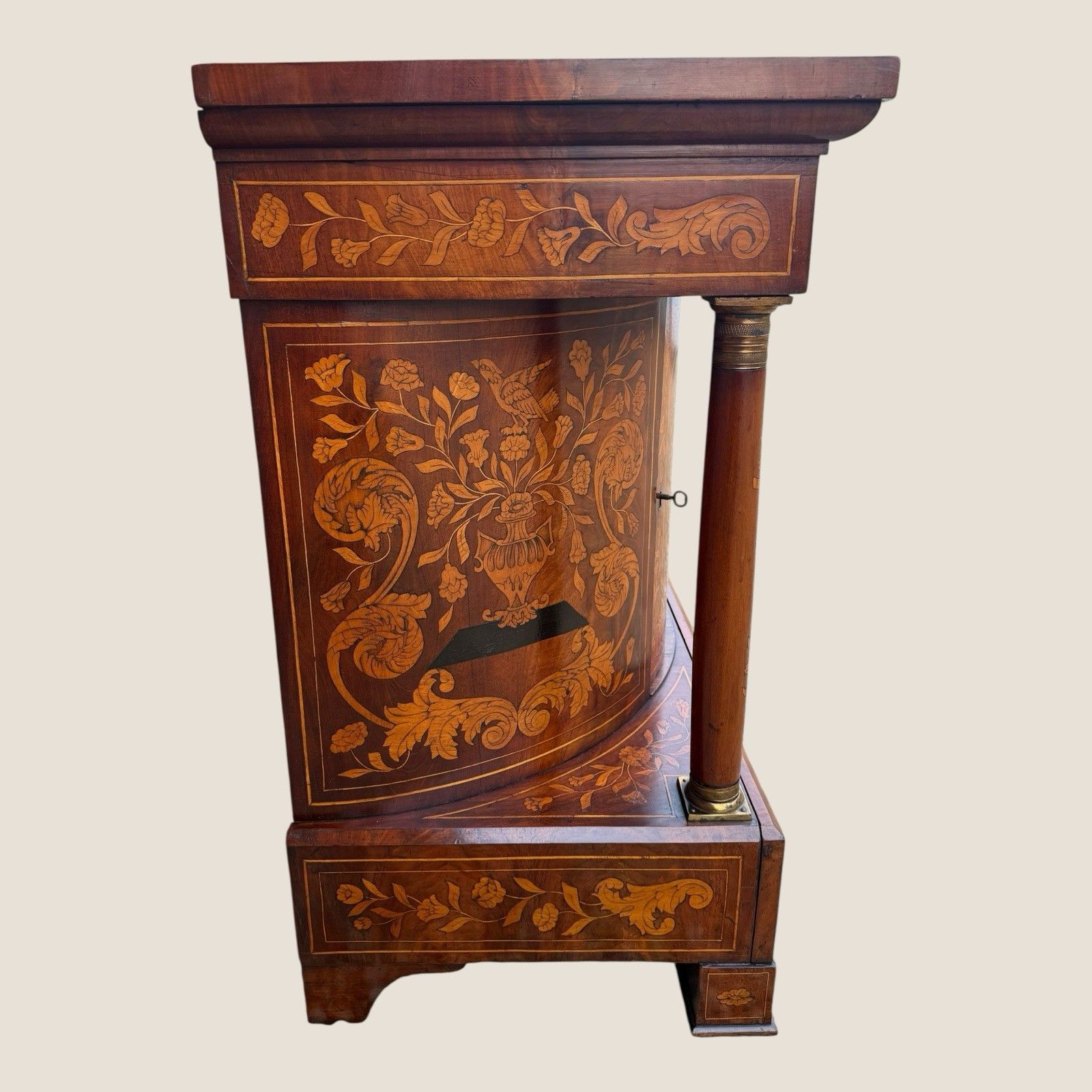 3500.0 Antique 18th Century Dutch Marquetry Mahogany Console Wall Table Cabinet photo