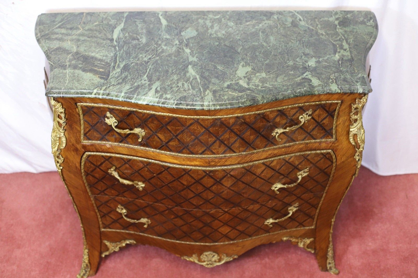 Lovely Louis XV Style Chest Of Three Drawers & Marble Top photo 1526.0