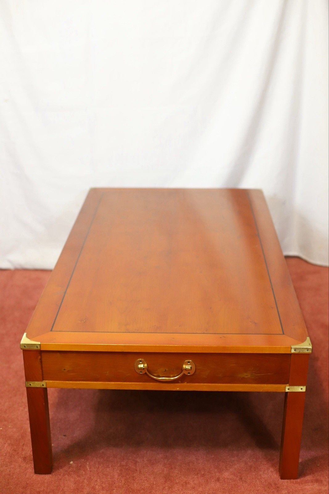 Lovely 1960 Yew Wood Military Campaign Style Coffee Table photo buy