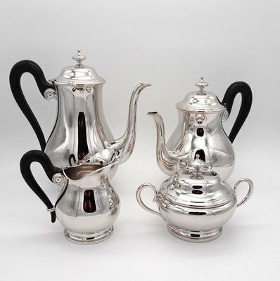 Antique Silver Plated Coffee Service With Tray By Otto Wiskemann, 1940s, Set Of 5 photo Home Decor