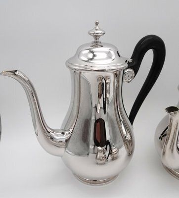photo vinterior Antique Silver Plated Coffee Service With Tray By Otto Wiskemann, 1940s, Set Of 5