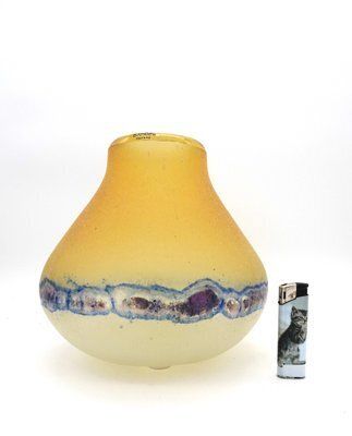 Art Glass Murano Vase In Scavo Technique By Alfredo Barbini, 1970s photo buy