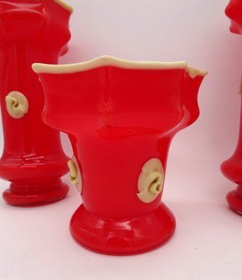 Bohemian Art Deco Prunt Tango Vases In Glass From Kralik, 1930s, Set Of 3 photo buy