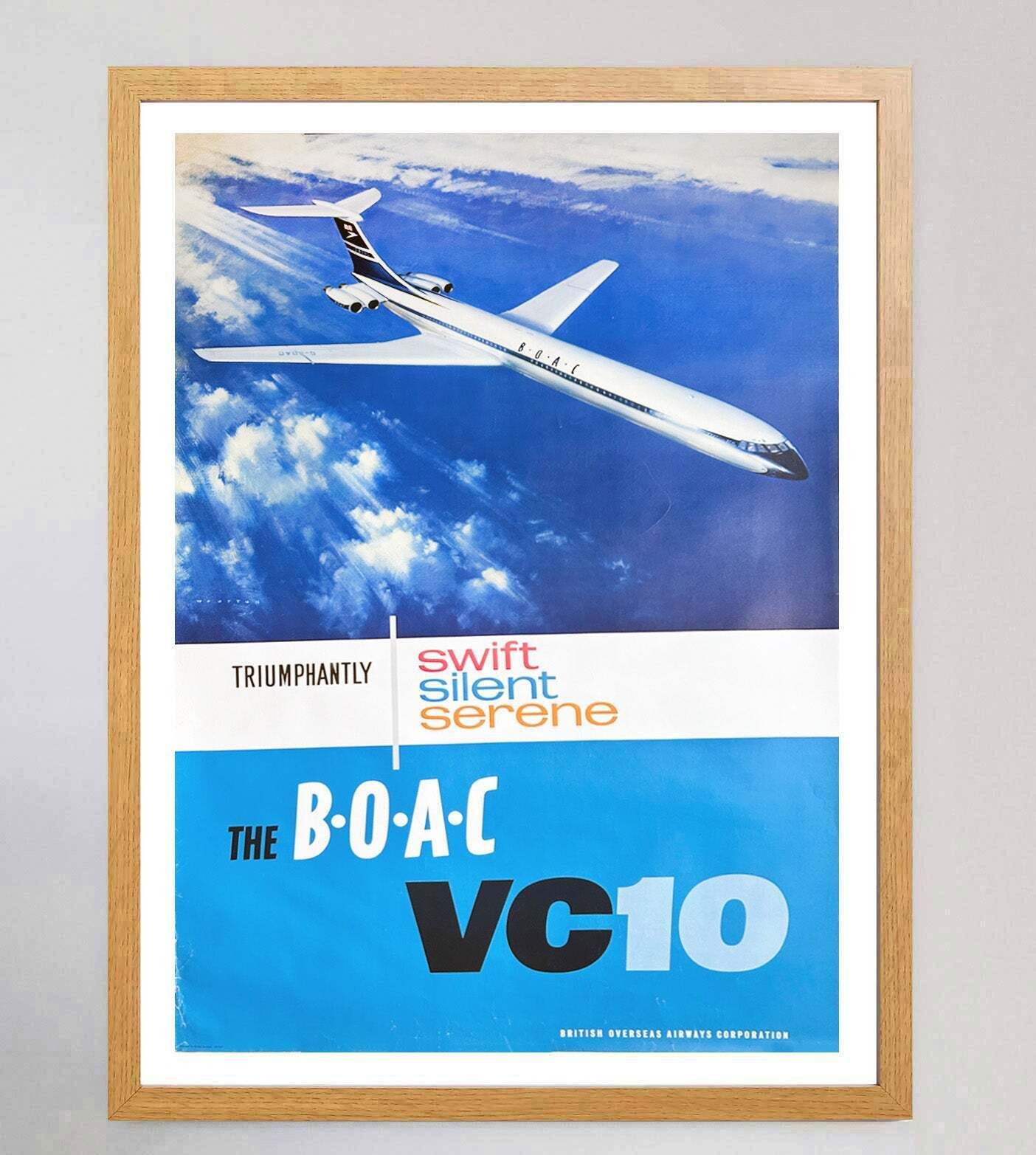 Boac Vc10 , Original Vintage Poster photo Art