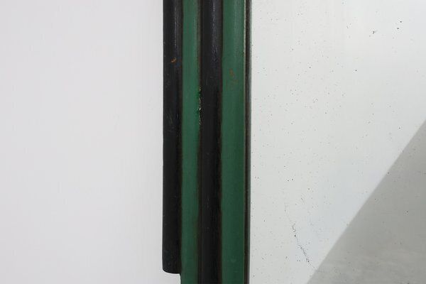 Home Decor Art Deco French Mirror In Green Carved Wood, 1930s photo