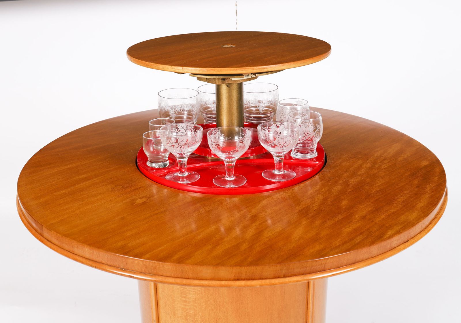 photo vintage Satin Wood Pop Up Modernist Cocktail Cabinet C1950