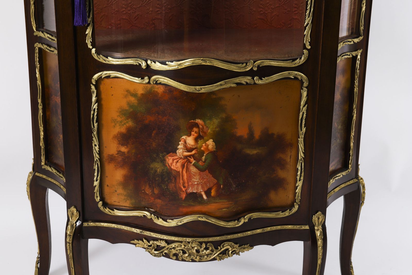 Antique Pair French Vernis Martin Vitrine Display Cabinets  19th C photo vinterior