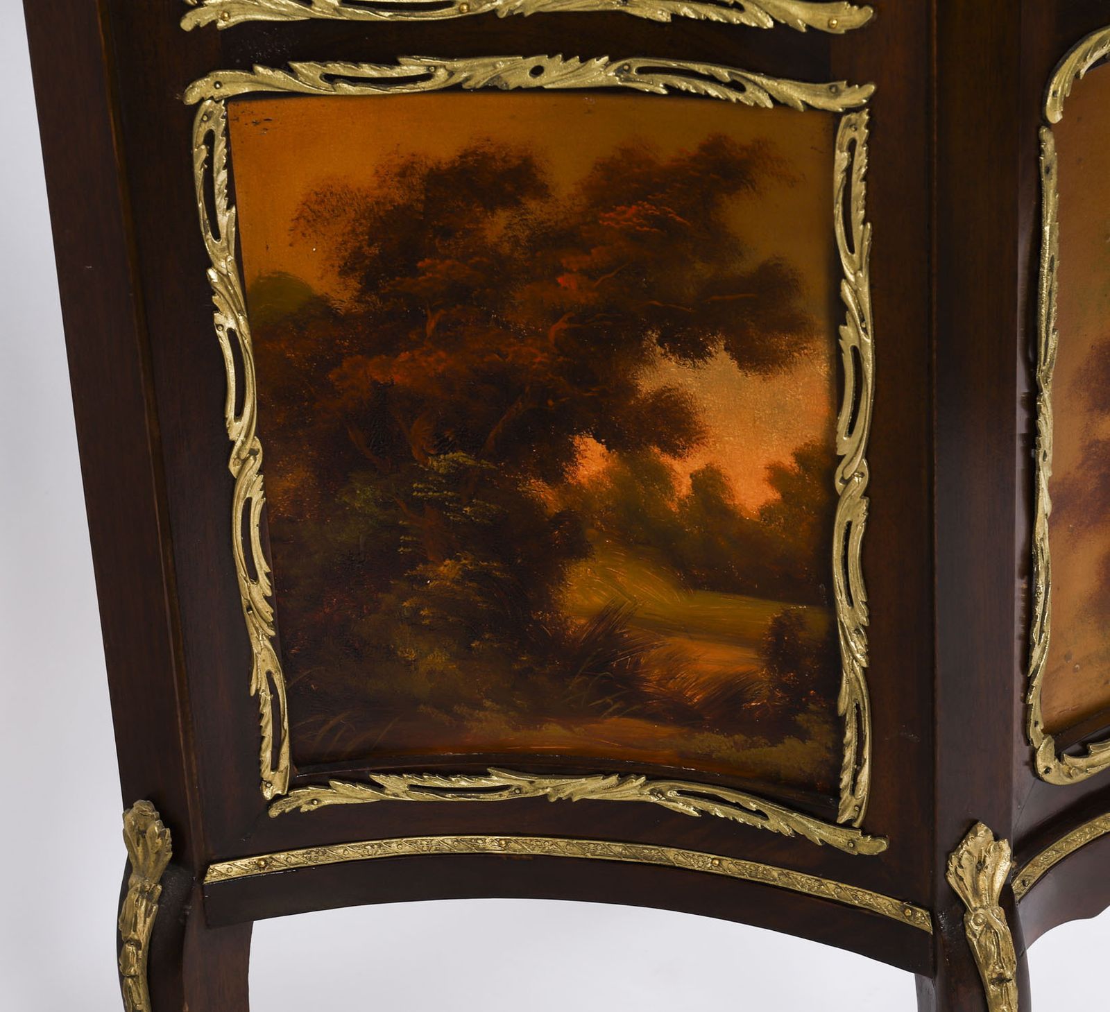photo for sale Antique Pair French Vernis Martin Vitrine Display Cabinets  19th C