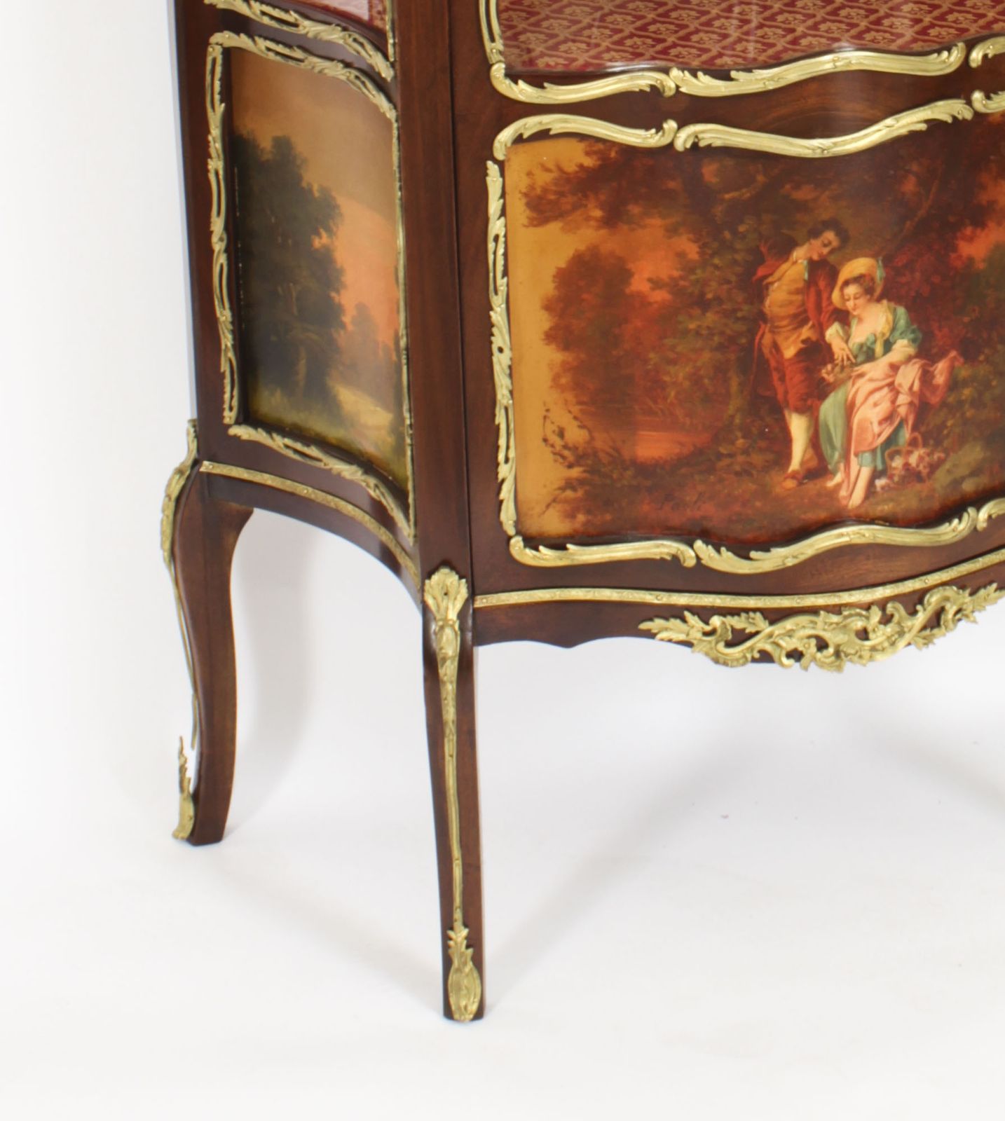 Furniture Antique French Vernis Martin Display Cabinet Vetrine Circa 1880 19th C photo
