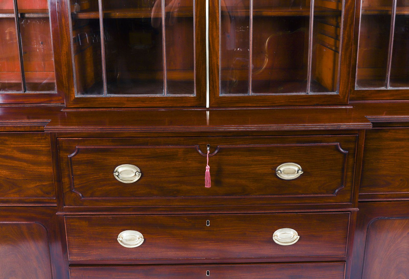 Antique George III Secretaire Breakfront Bookcase Circa1820 19thc photo 9750.0
