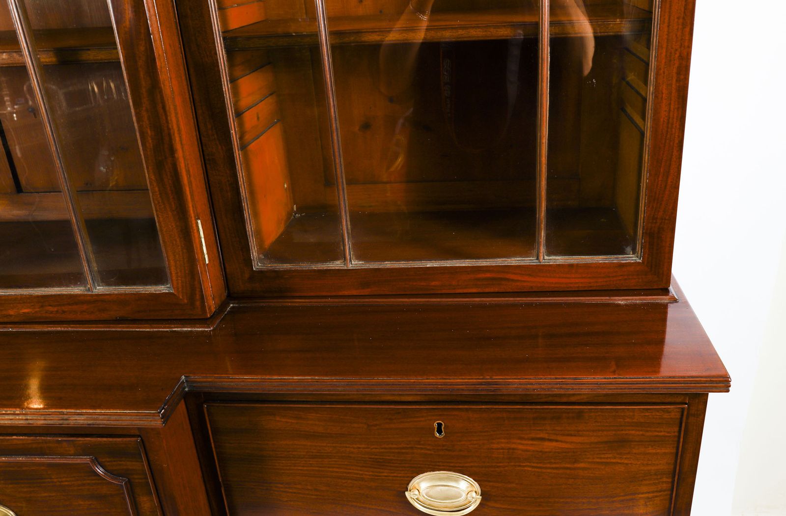 Antique George III Secretaire Breakfront Bookcase Circa1820 19thc photo vinterior