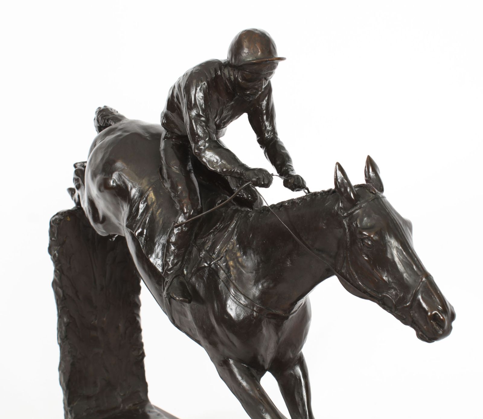 photo buy Large Patinated Bronze Figure Of "Docklands Express" By Philip Blacker Date 1993