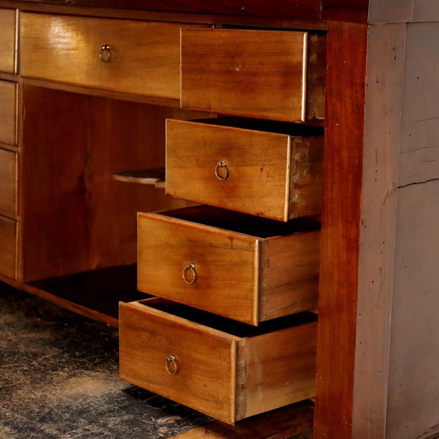 photo furniture Antique Secrétaire Directoire Walnut Drawer Italy XVIII Century