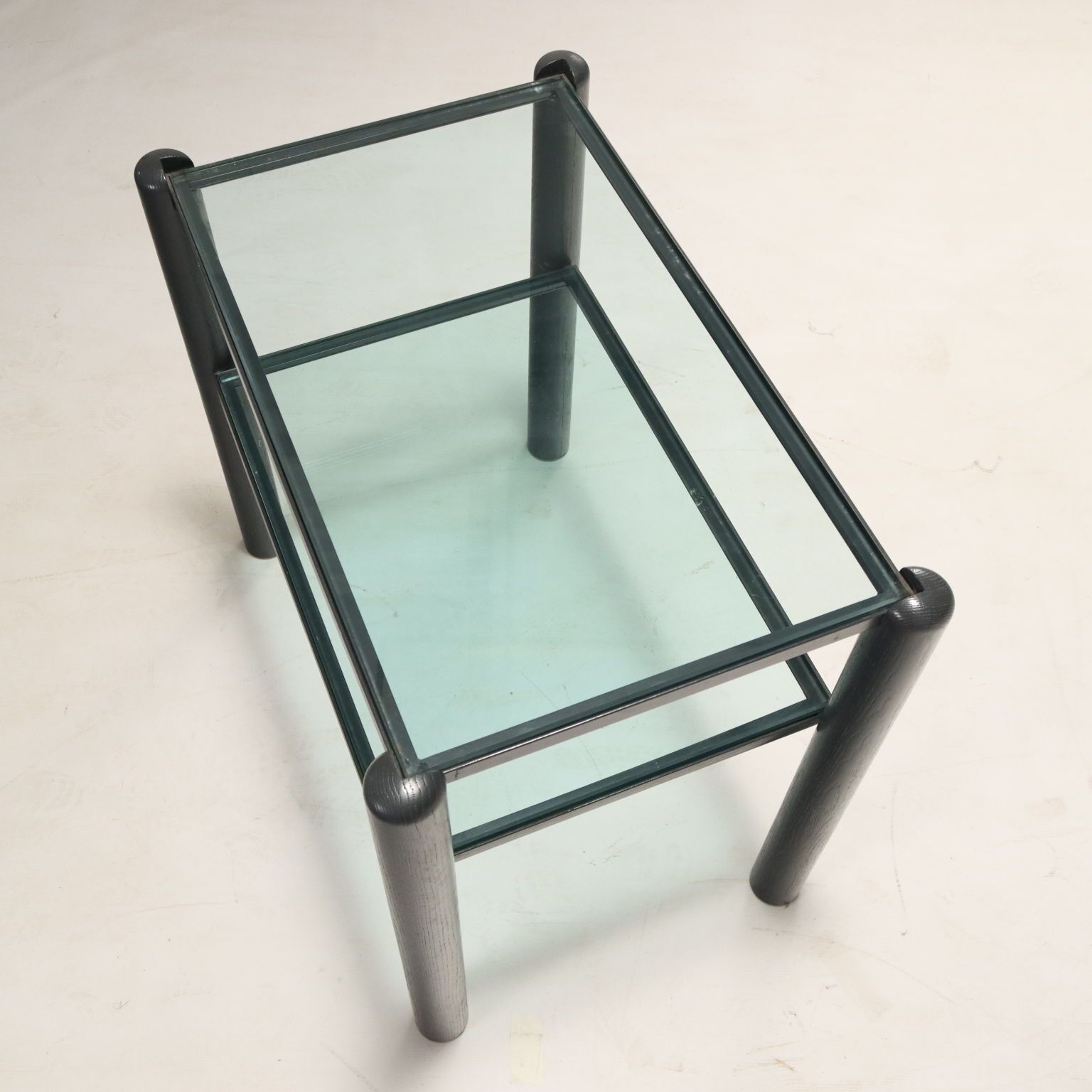 Vintage Coffee Table Design Lacquered Wood Glass Italy 1980s photo vintage