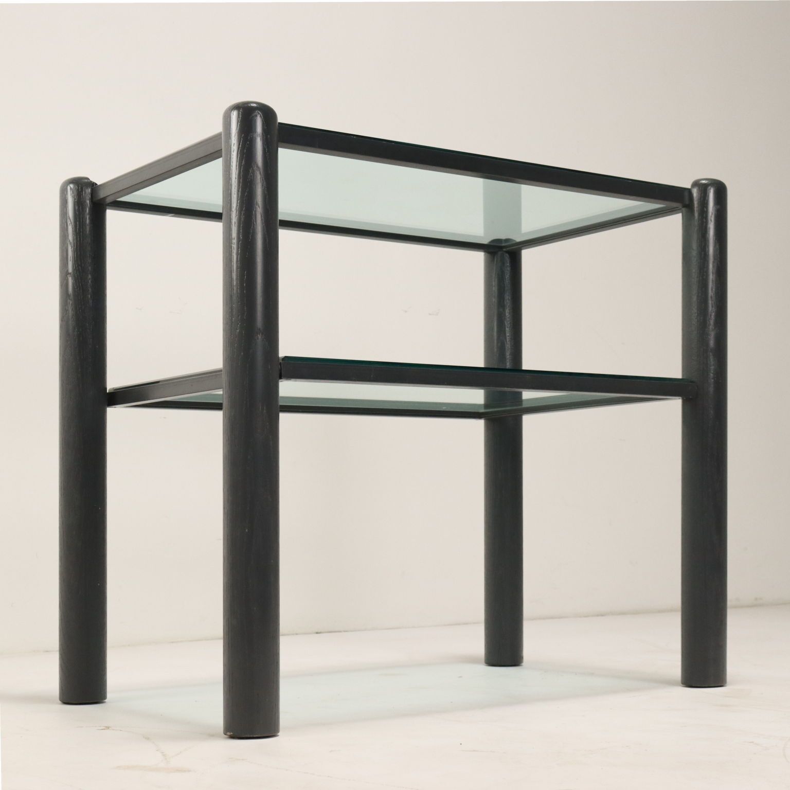 photo furniture Vintage Coffee Table Design Lacquered Wood Glass Italy 1980s