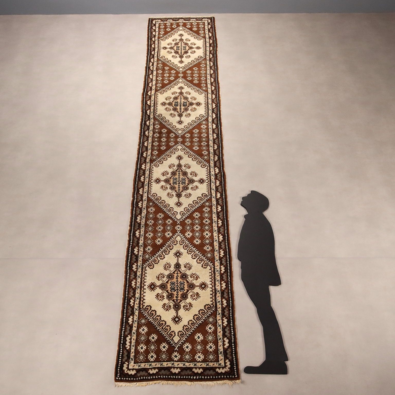Antique Agadir Carpet Cotton Wool Heavy Knot Morocco 194 X 35 In photo for sale
