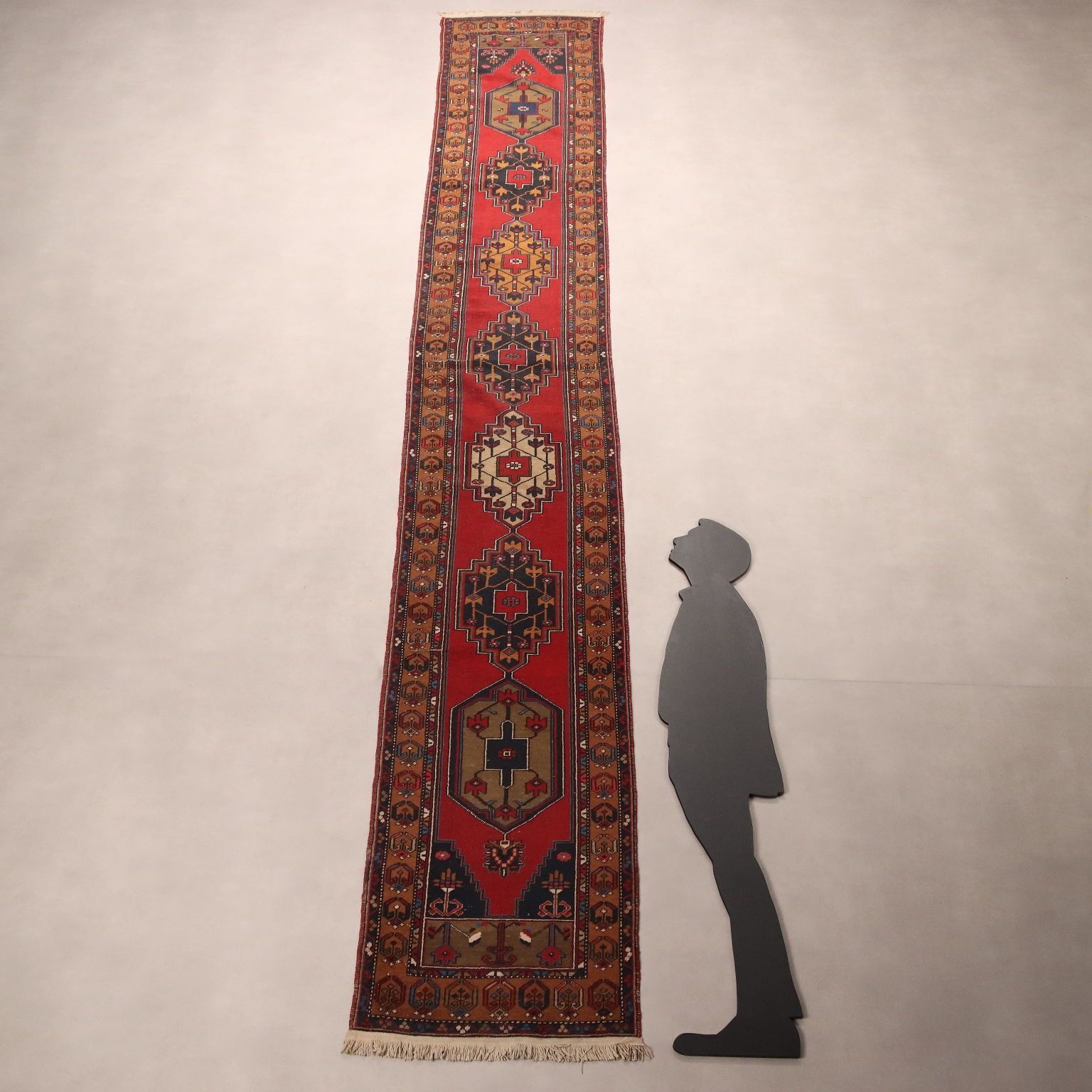 Antique Jorun Carpet Cotton Wool Thin Knot Turkey 195 X 29 In photo for sale