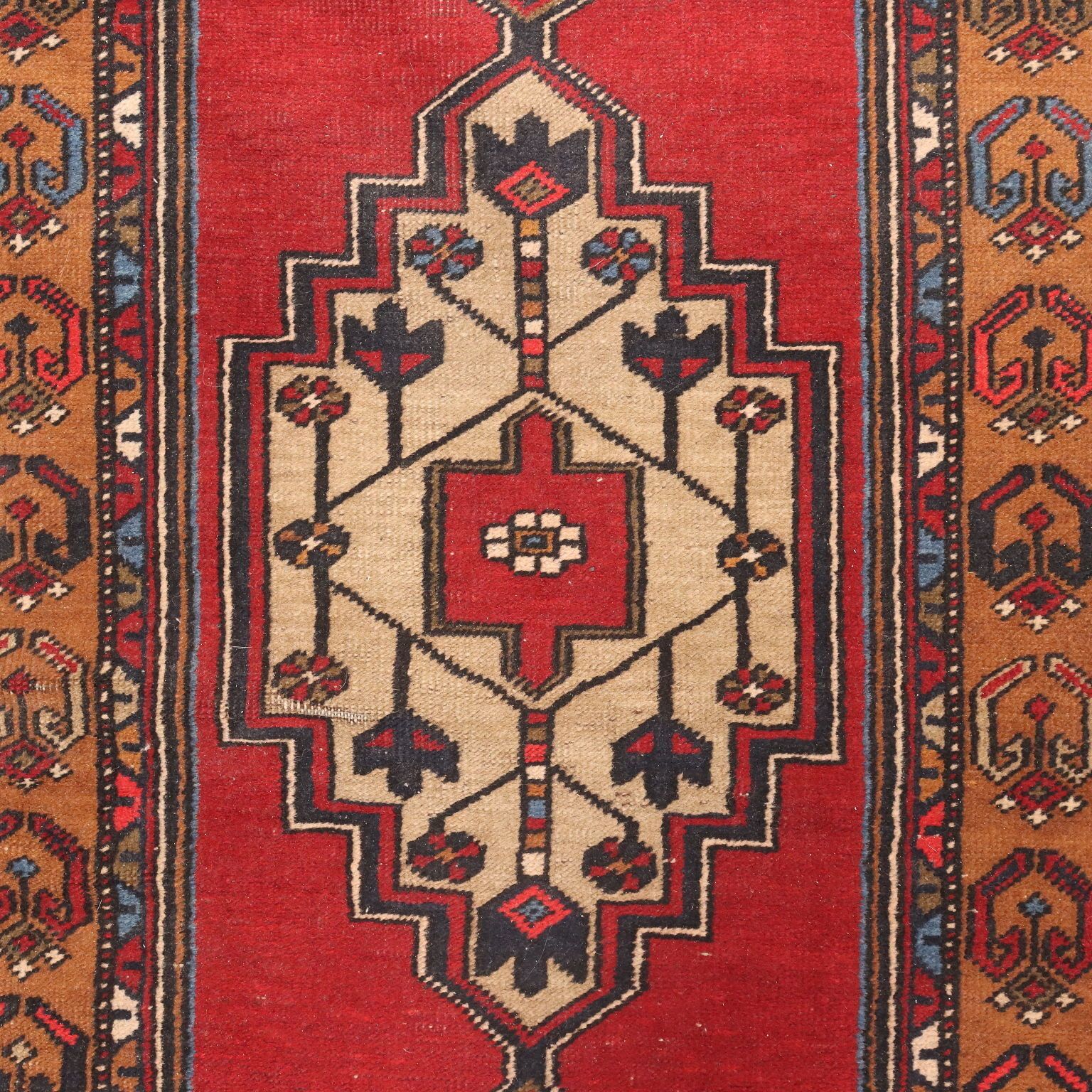 Antique Jorun Carpet Cotton Wool Thin Knot Turkey 195 X 29 In photo vinterior