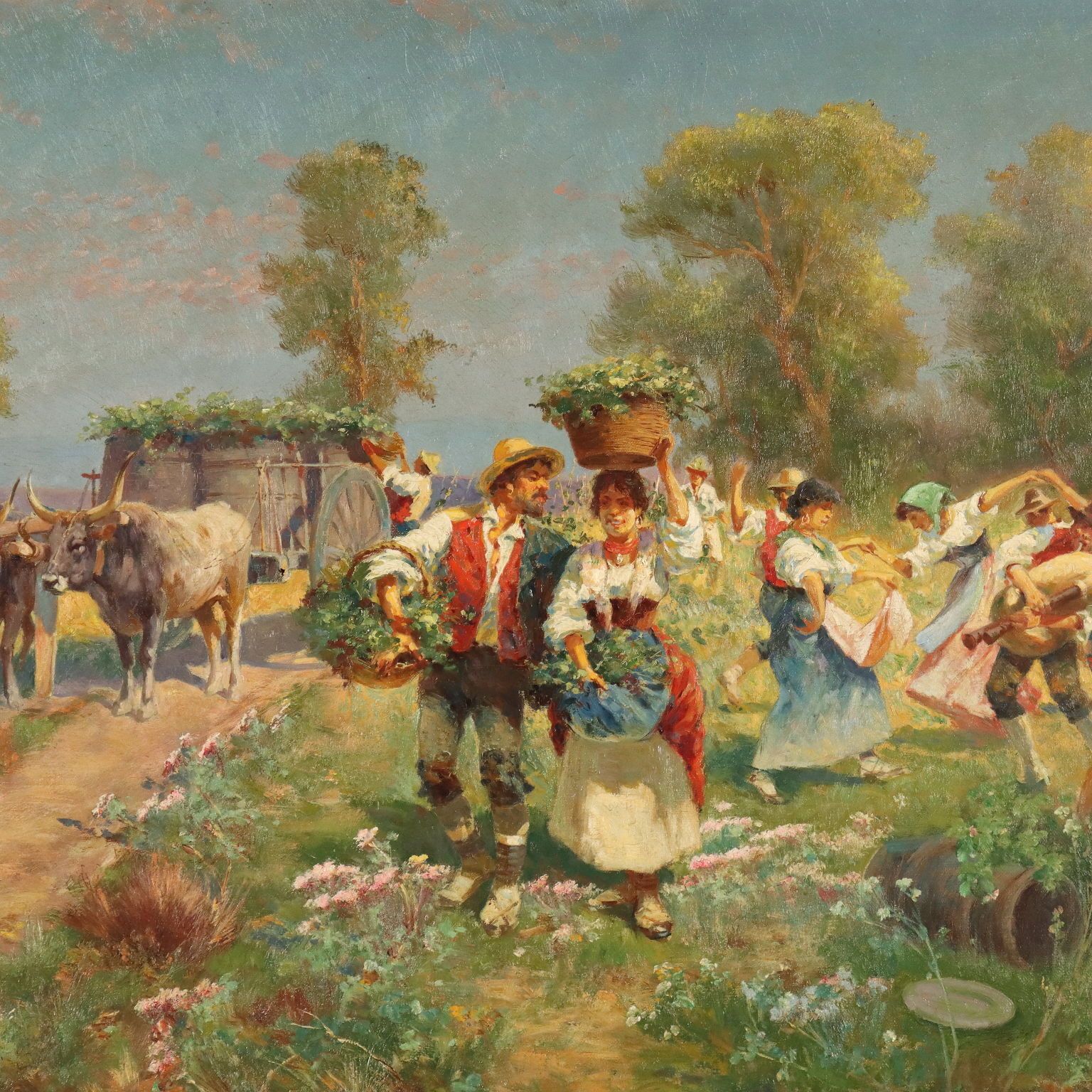 Countryside Glimpse Painting Signed Pietro Barucci XIX Century photo for sale