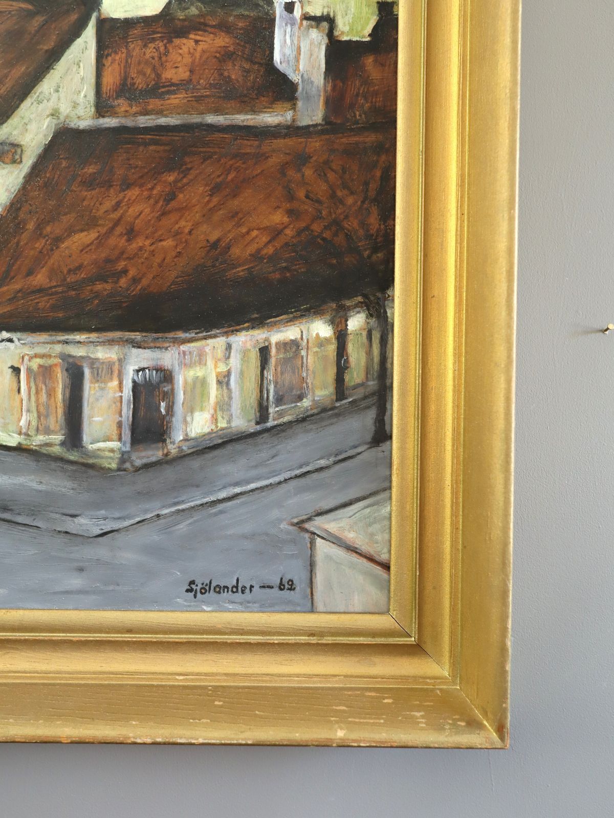 Quiet Street Corner Oil Painting photo Art