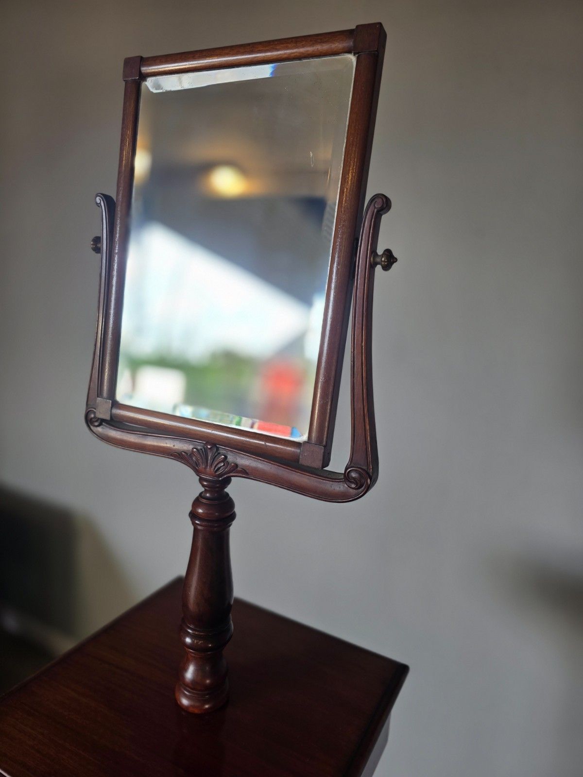 Victorian 1909 Mahogany American Gentleman's Shaving Stand/Vanity Mirror Stand photo vinterior