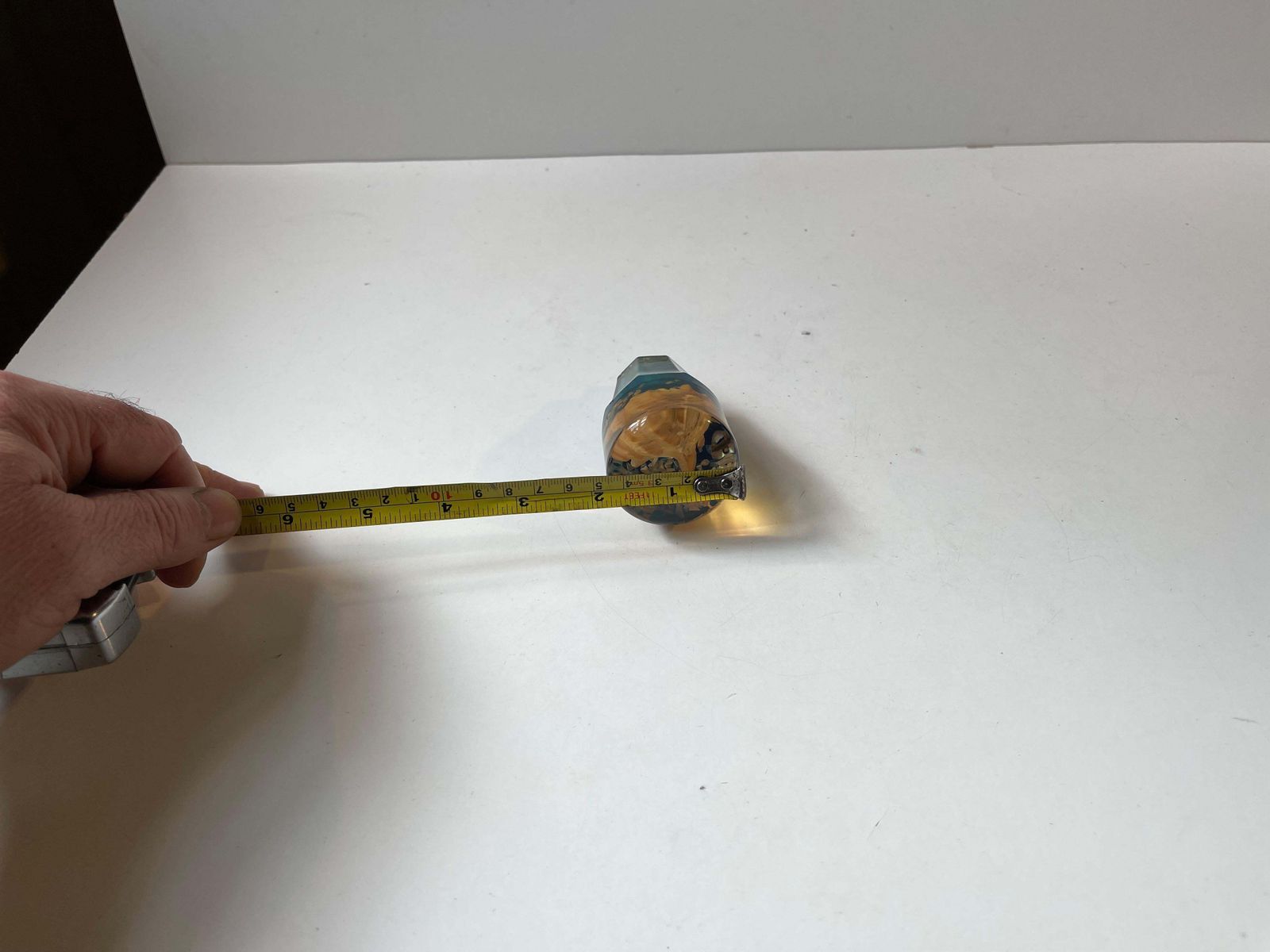 Vintage Italian Plexiglass Gear Knob W. Shell Micro Cosmos, 1970s photo vintage