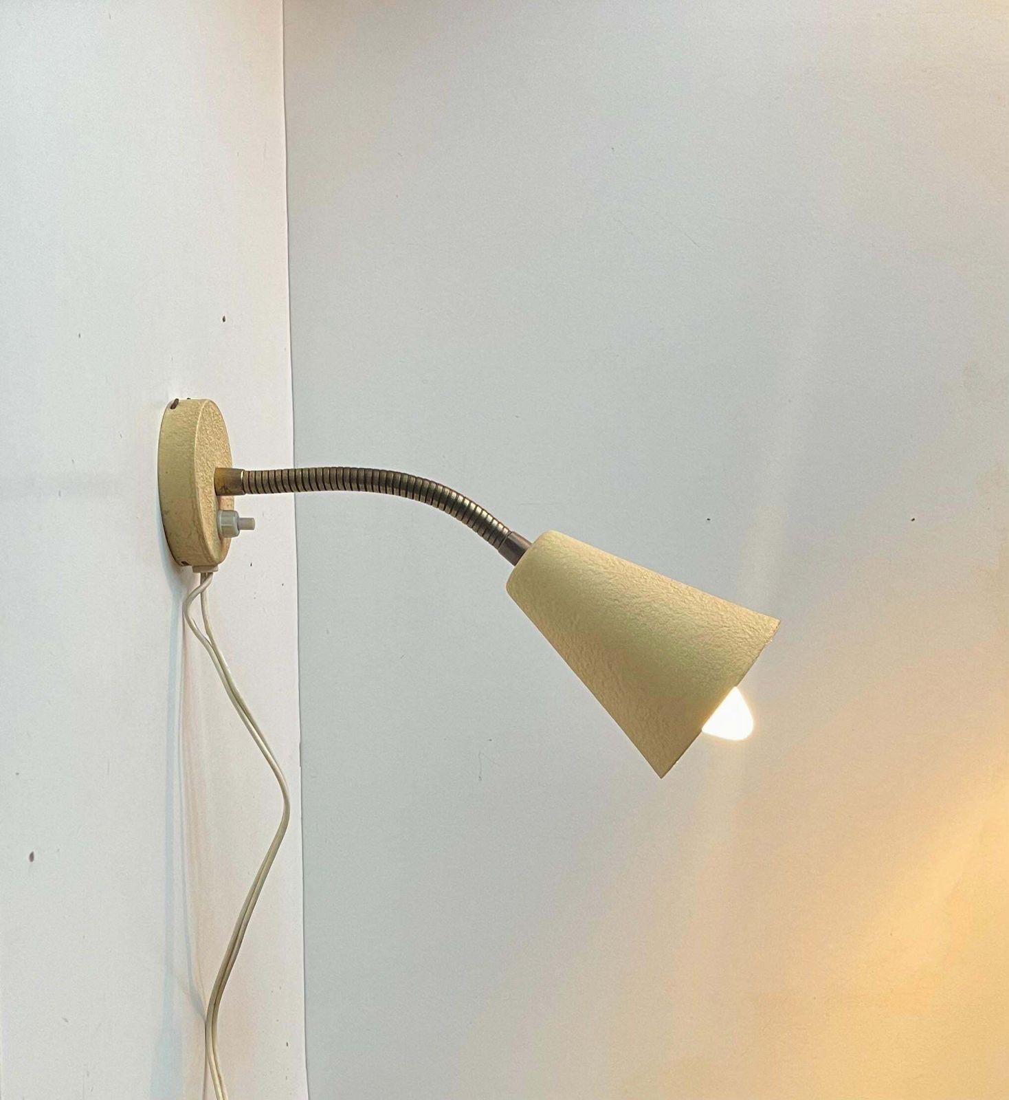 Scandinavian Modern Pastel Yellow Wall Light By E.S. Horn, 1950s photo furniture