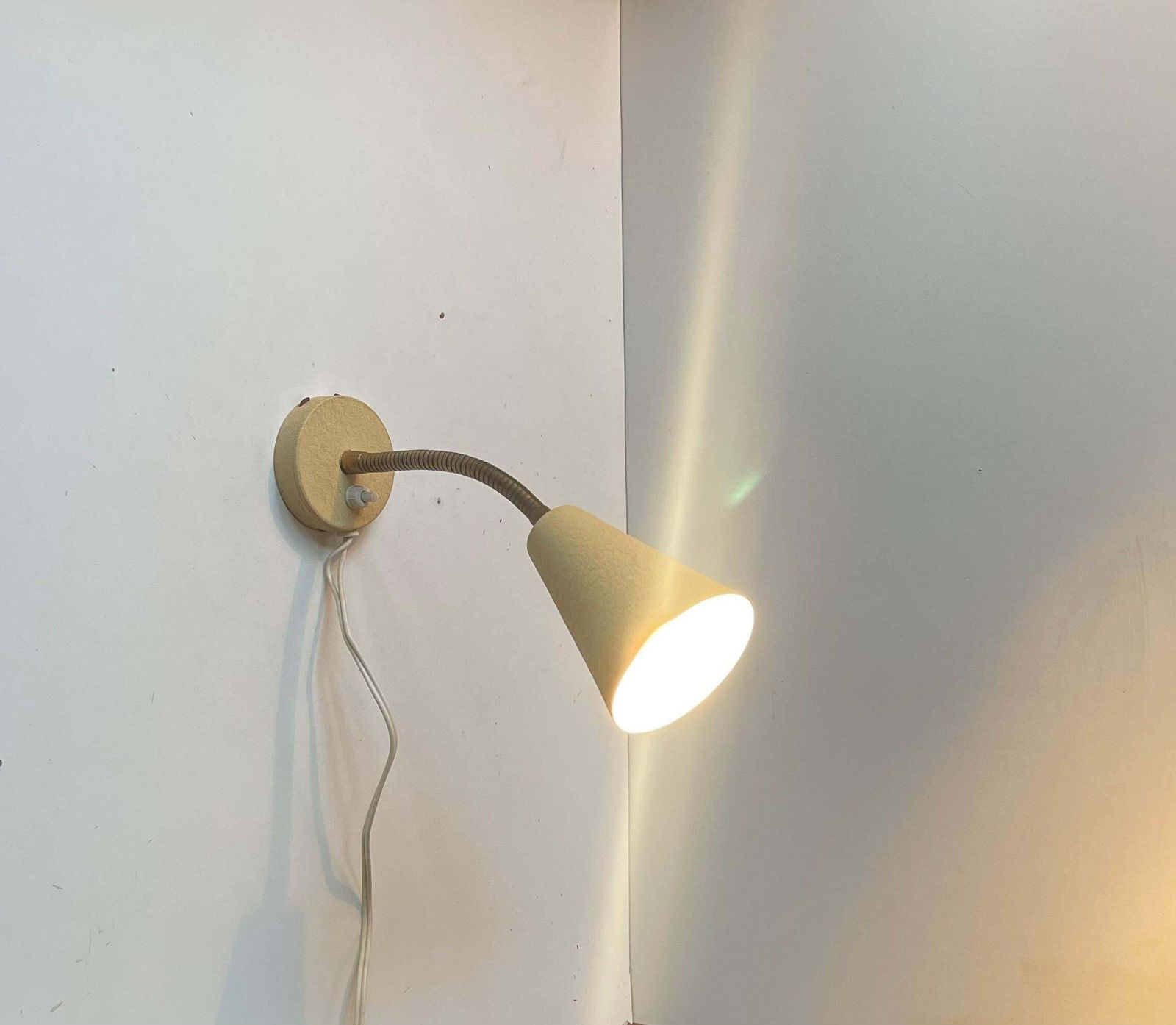 Scandinavian Modern Pastel Yellow Wall Light By E.S. Horn, 1950s photo vintage