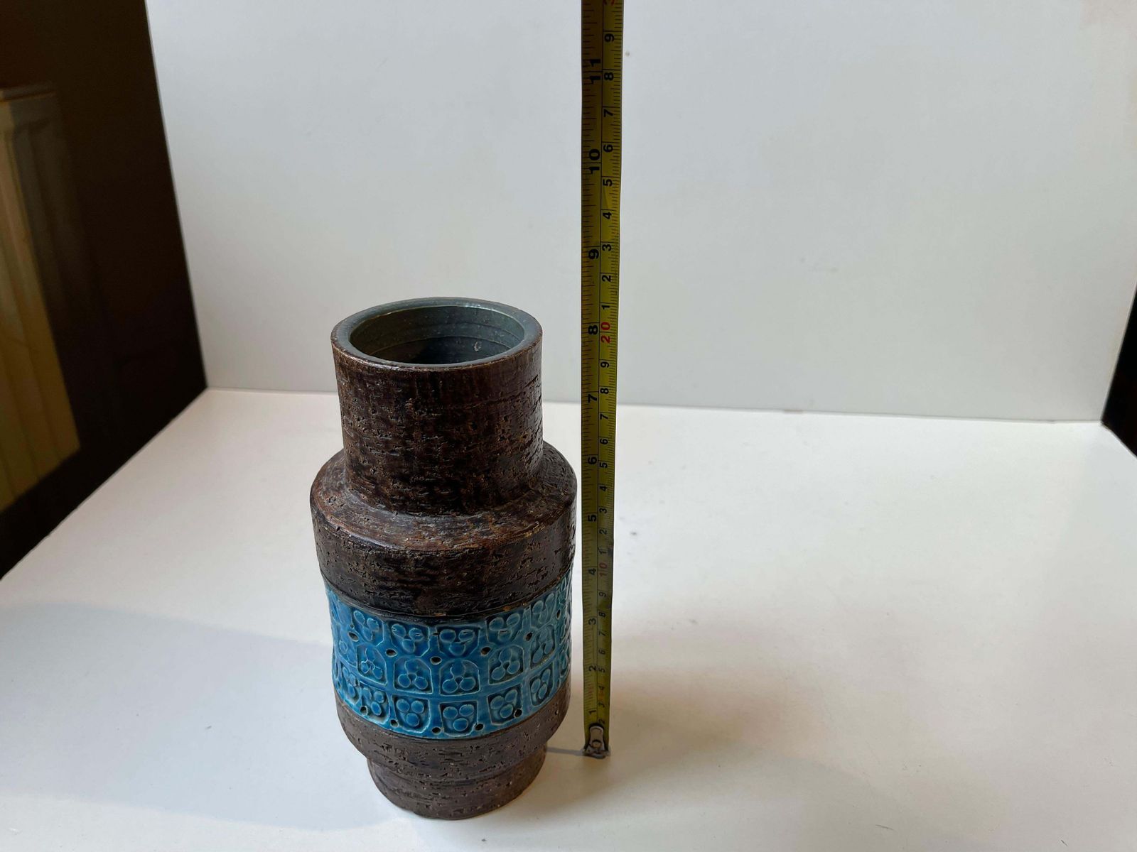 Italian Stoneware Vase Rimini Blue By Aldo Londi For Bitossi, 1960s photo buy