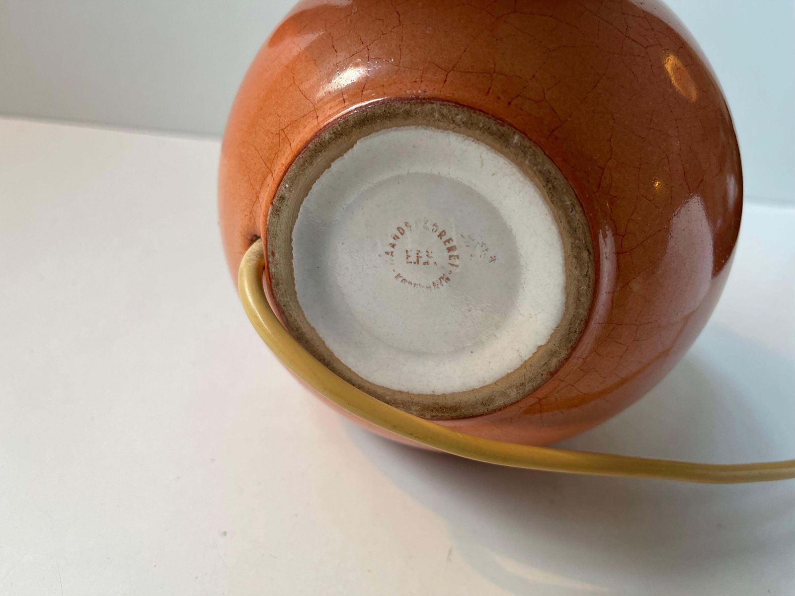 Lighting Art Deco Glazed Spherical Table Lamp By E. F. F. Copenhagen, 1930s photo