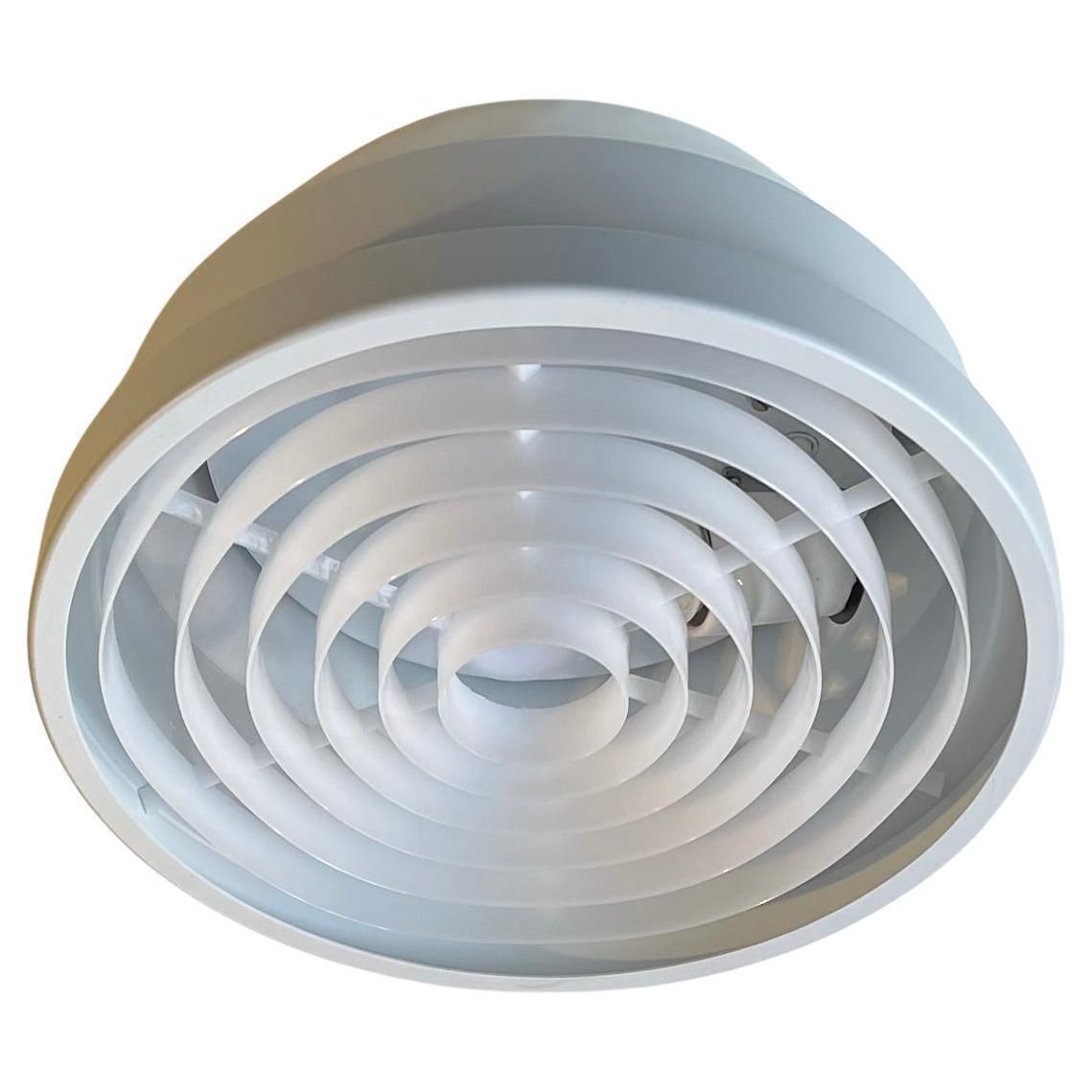 Danish Minimalist White Flush Mount By Svend Middelboe For Nordisk Solar, 1970s