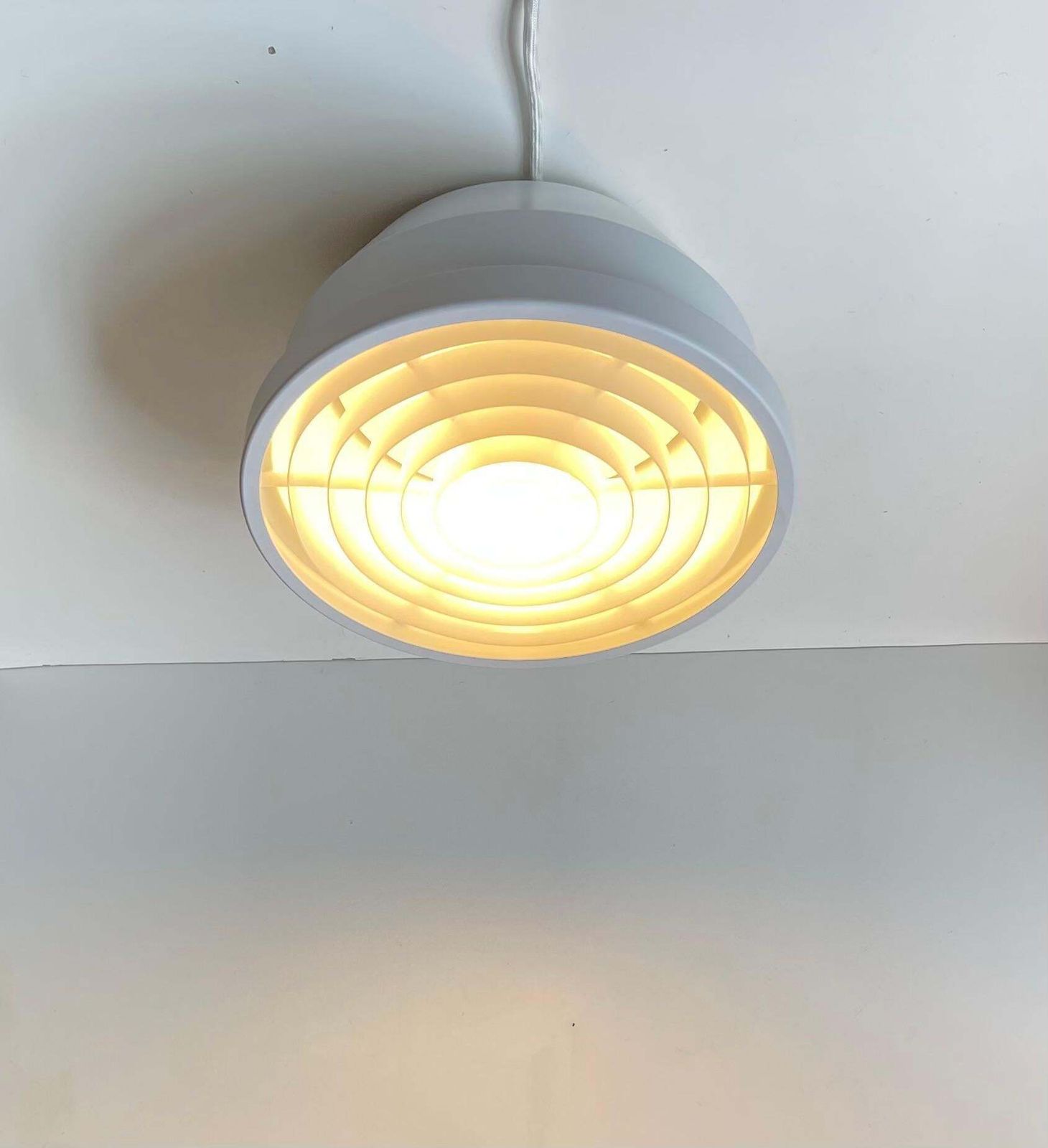 Danish Minimalist White Flush Mount By Svend Middelboe For Nordisk Solar, 1970s photo for sale