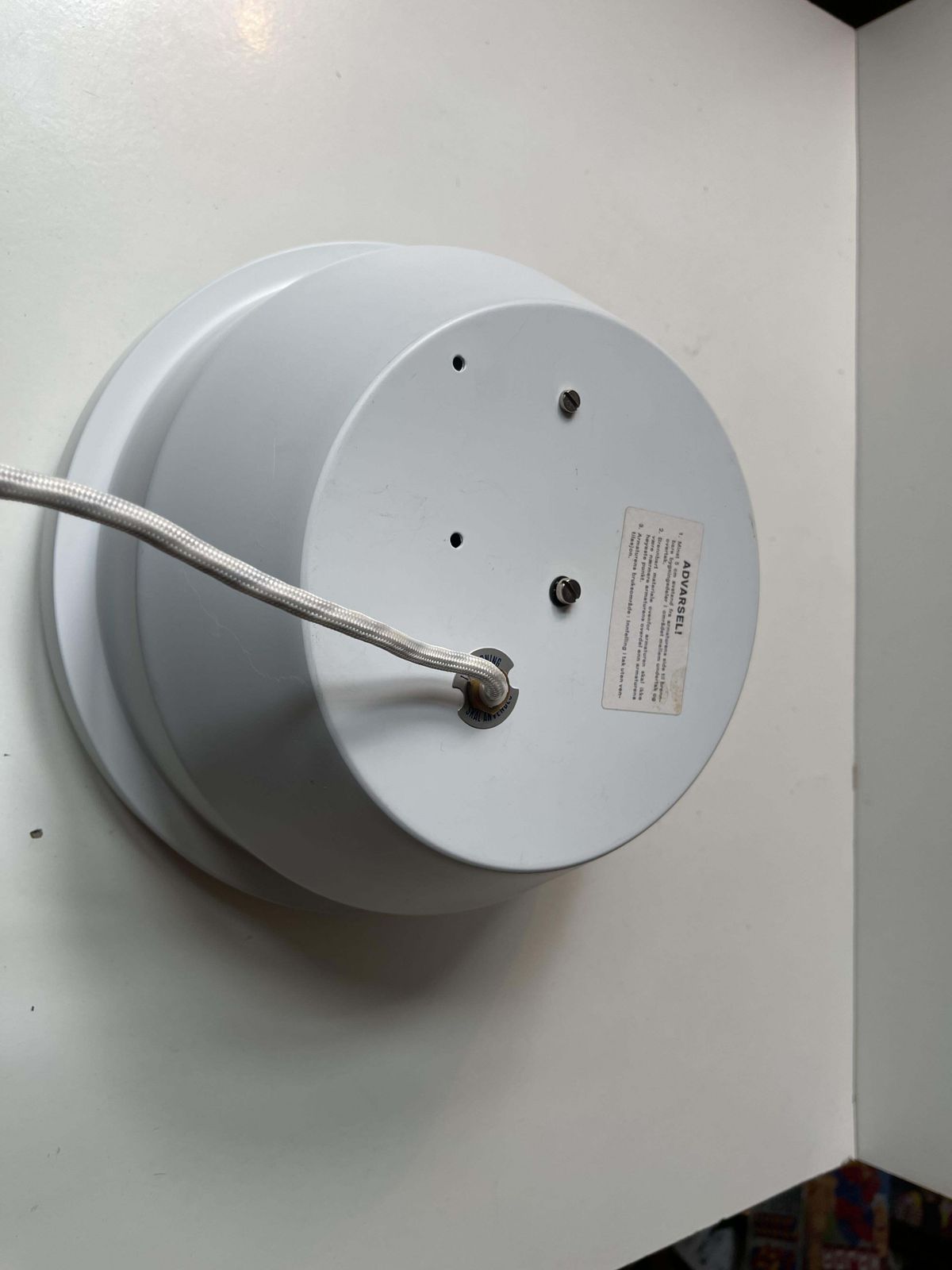 photo for sale Danish Minimalist White Flush Mount By Svend Middelboe For Nordisk Solar, 1970s