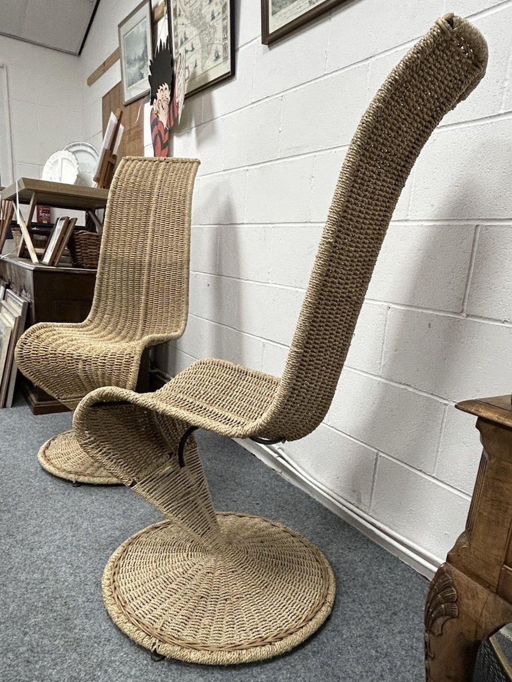 Pair Of Marzio Cecchi 'S' Chairs Iconic Mid Century Italian Timeless Design photo for sale