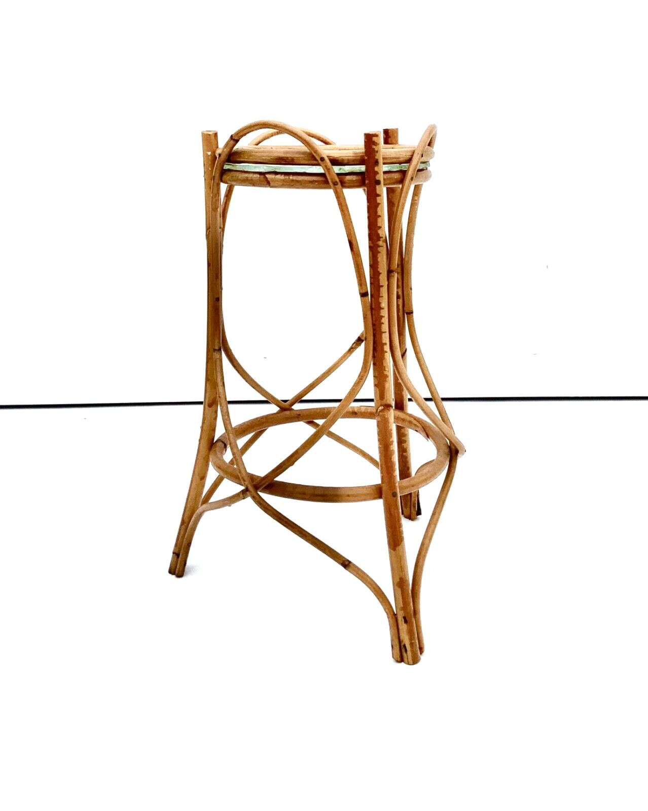 A Rattan Pedestal, Flower Stand Mid 20th Century photo Home Decor