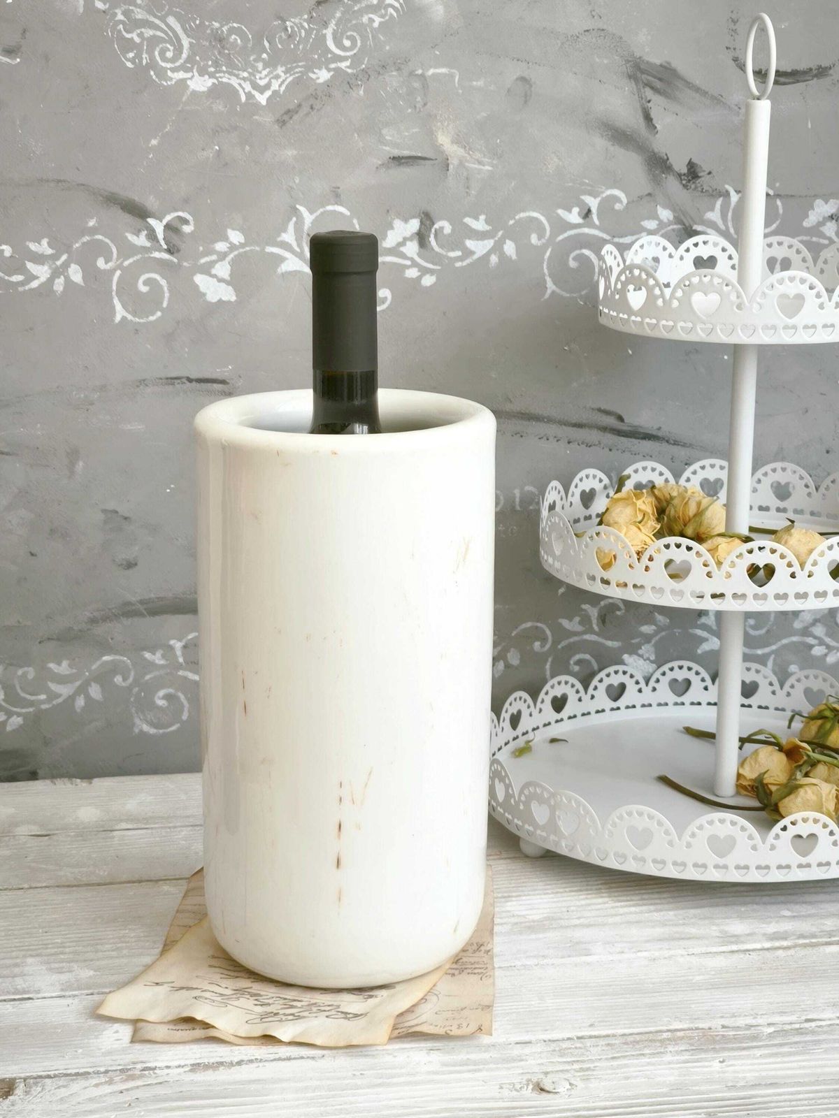 Handmade Antique Calacatta Marble Champagne Wine Cooler photo 220.0