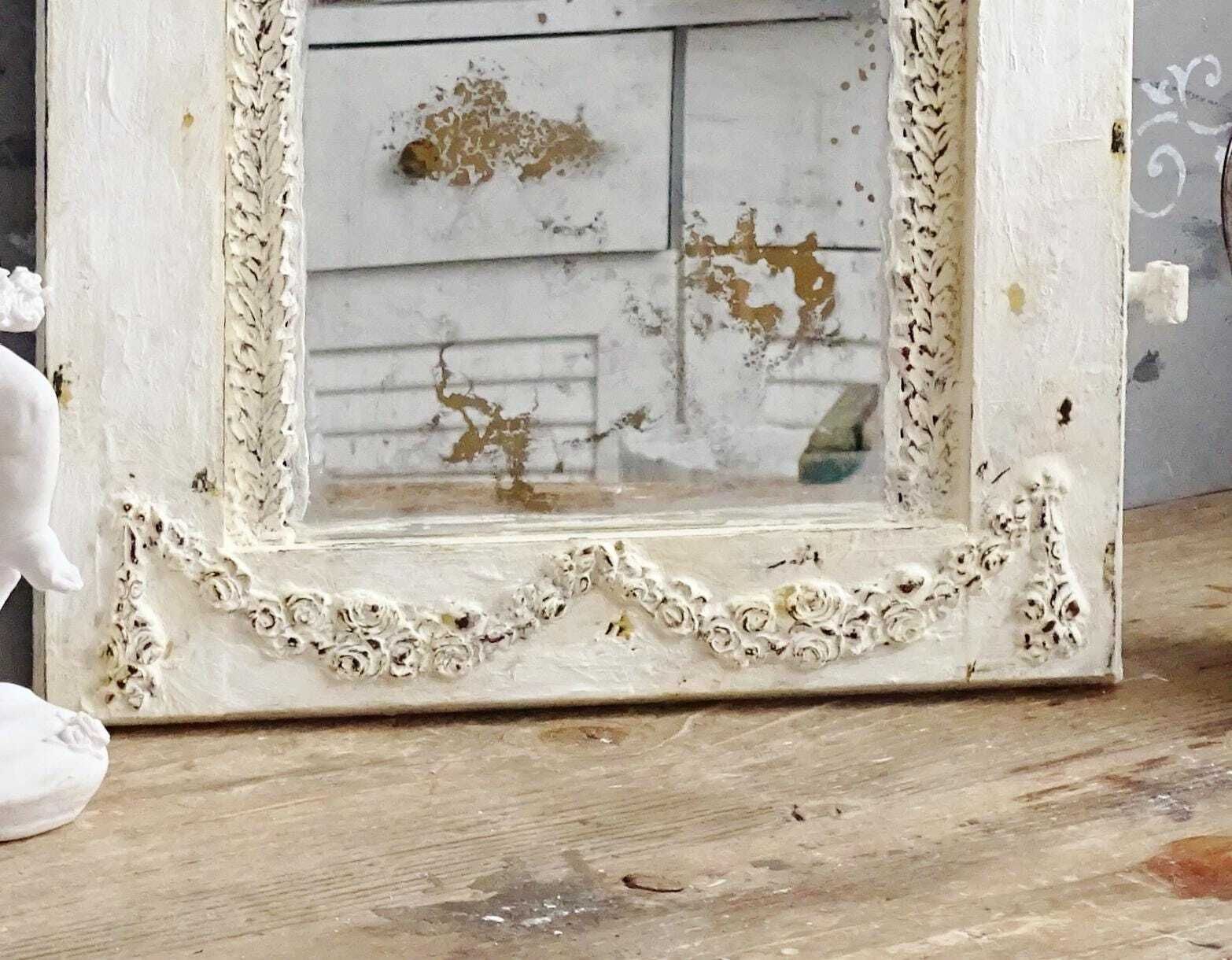 Handcrafted Trumeau Mirror: Shabby Chic French Antique Style photo Home Decor