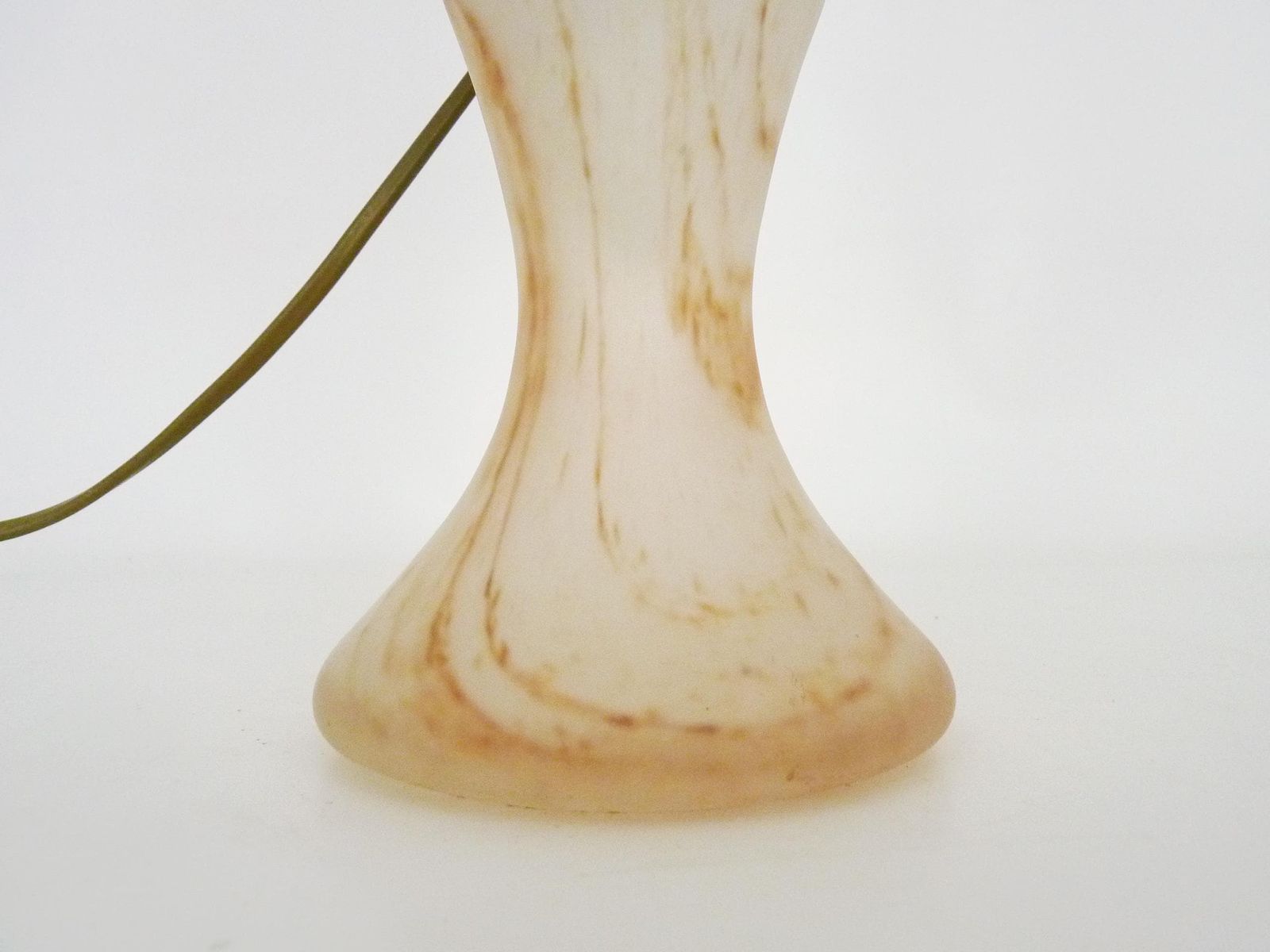 Two Light Mushroom Lamp In Transparent Glass Paste With Orange Speckles, Art Deco Style, Gallé, La Rochère photo vintage