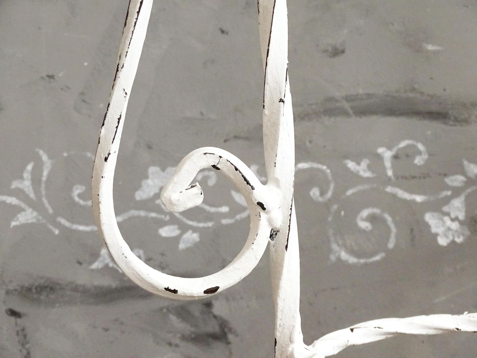 Hand Wrought Iron Plant Stand: Shabby Chic Metal Basket Planter photo vintage