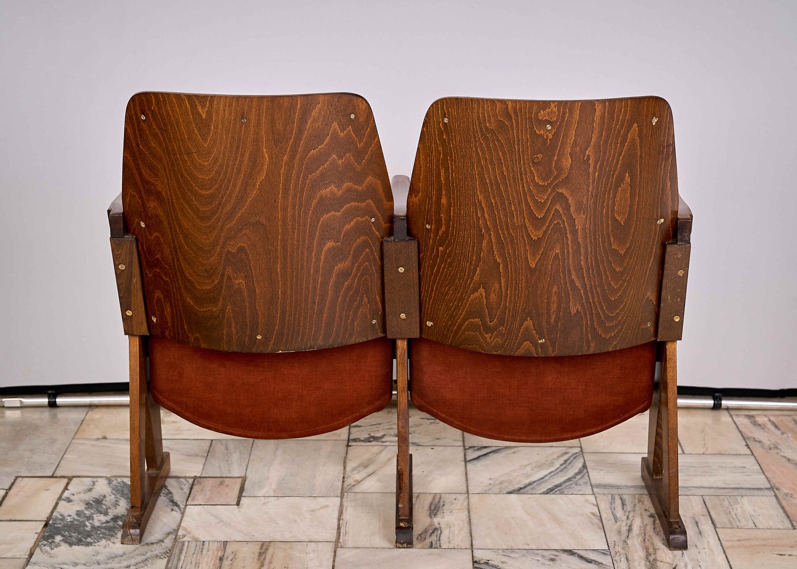 Folding 2 Seater Cinema Armchairs Czechoslovakia 1970s photo for sale
