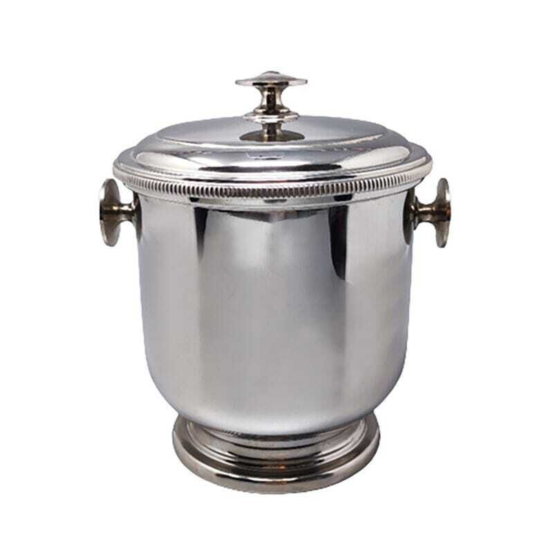 1960s Stunning Ice Bucket In Stainless Steel By Macabo