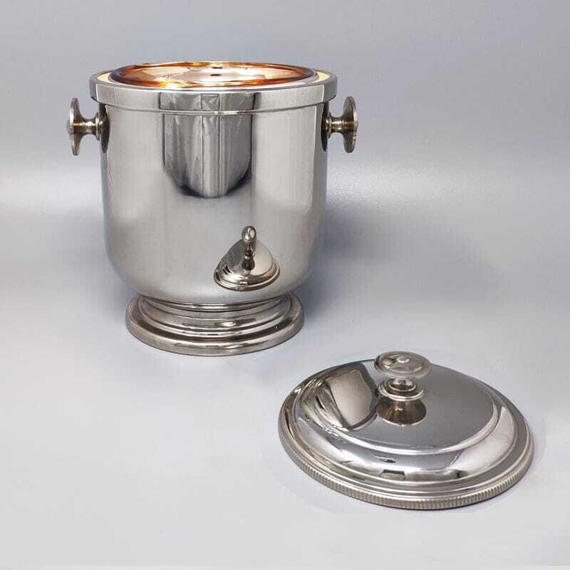 1960s Stunning Ice Bucket In Stainless Steel By Macabo photo vinterior