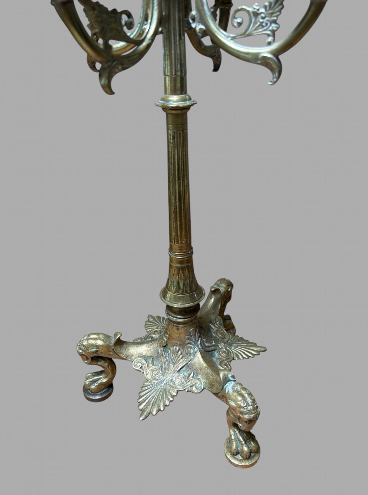A Pair Of Attractive Brass Candelabra Possibly French photo Home Decor