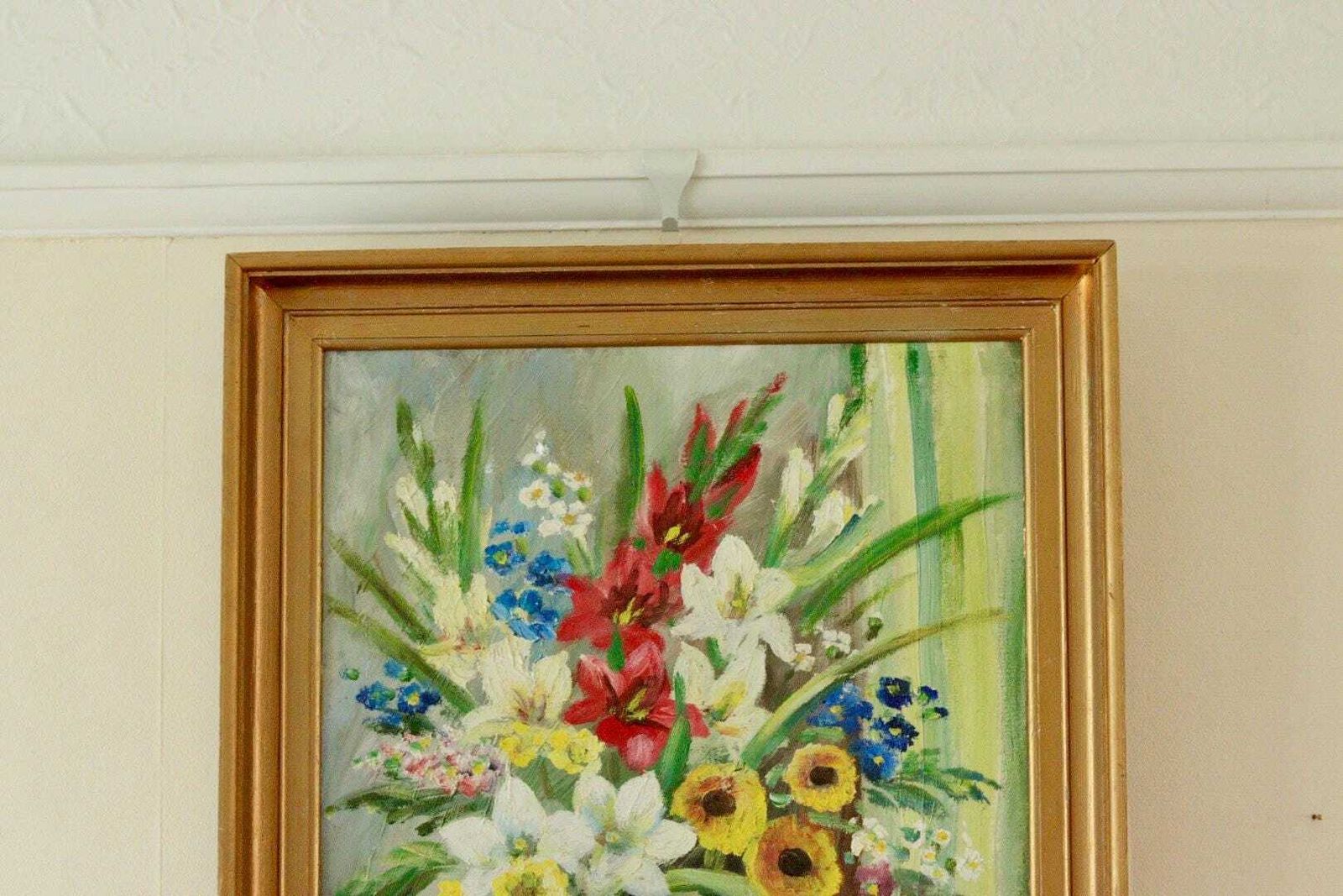 Original Swedish Vintage Oil On Canvas – “Still Life Flowers” By Hilding N – Signed  59 X 49 Cm (23.2" X 19.3") photo 275.0