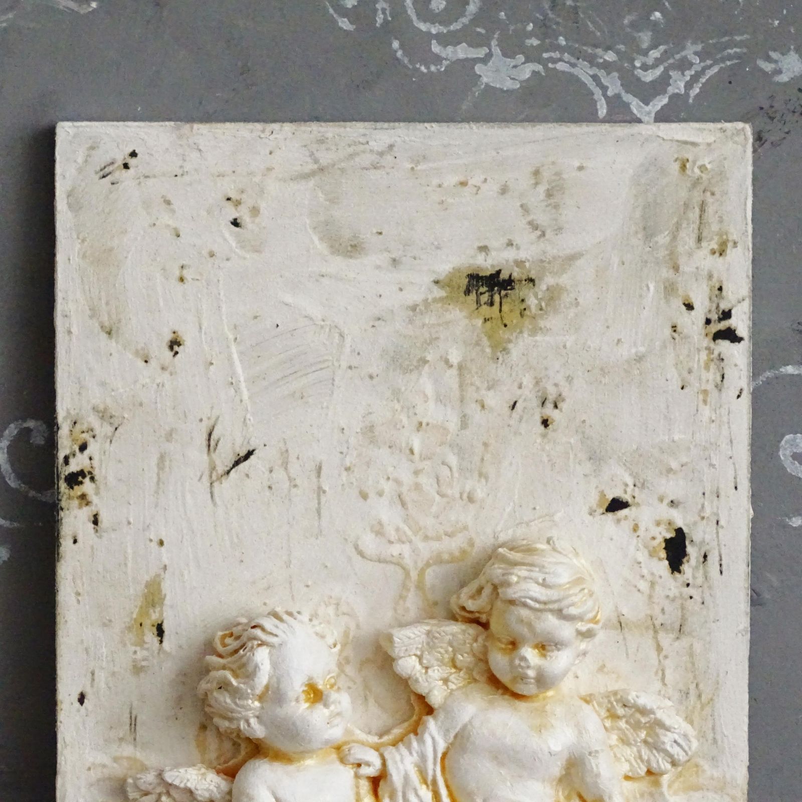 Fresco Cherub Wall Plaque: Shabby Chic French Decor photo furniture