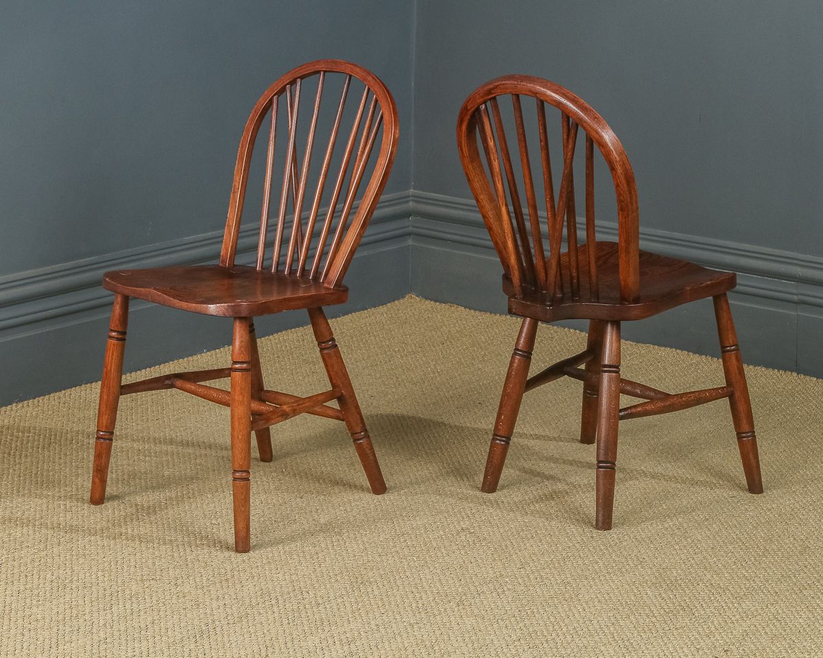 photo vinterior Set Of 12 Twelve Victorian Ash & Elm Windsor Stick & Hoop Back Kitchen Chairs (Circa 1890   1930)