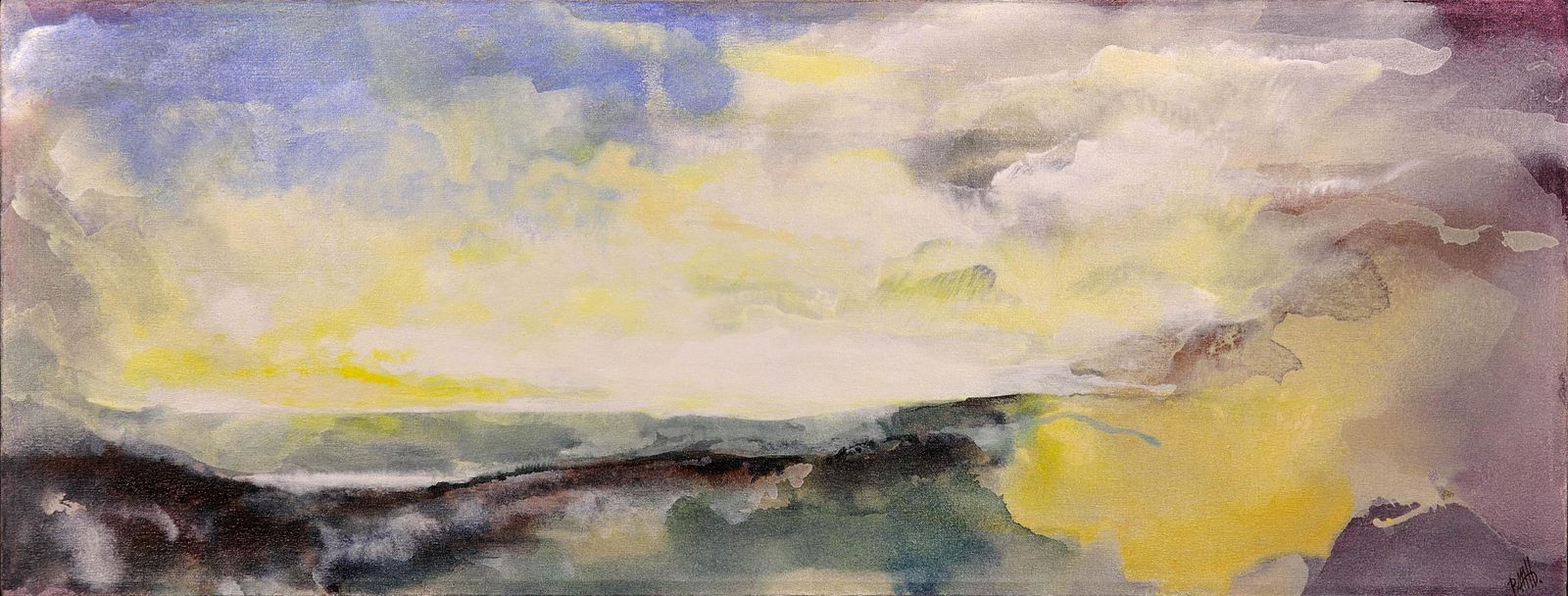 Peter Michael Hicks B.1937.  English. Scaling Dam, North Yorkshire. Abstract Northern English Landscape. Original Oil Painting.