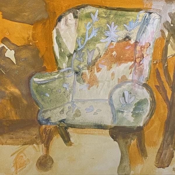 Hazel ‘Guggenheim’ Mckinley Watercolour   In A Chelsea Living Room photo furniture