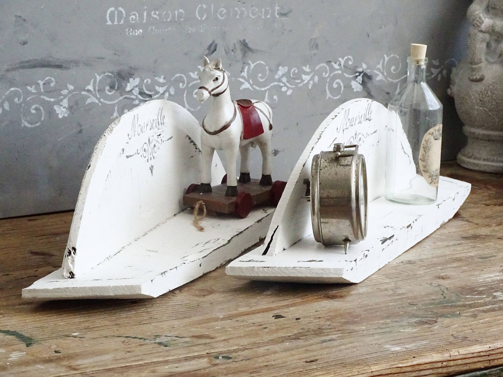 Antique Wood Wall Shelf: Shabby Chic Farmhouse Decor photo 77.0