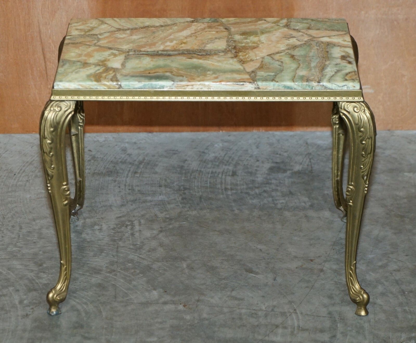 Lovely Nest Of Three Brass & Onyx Vintage Circa 1940's French Lamp Wine Tables photo 1350.0